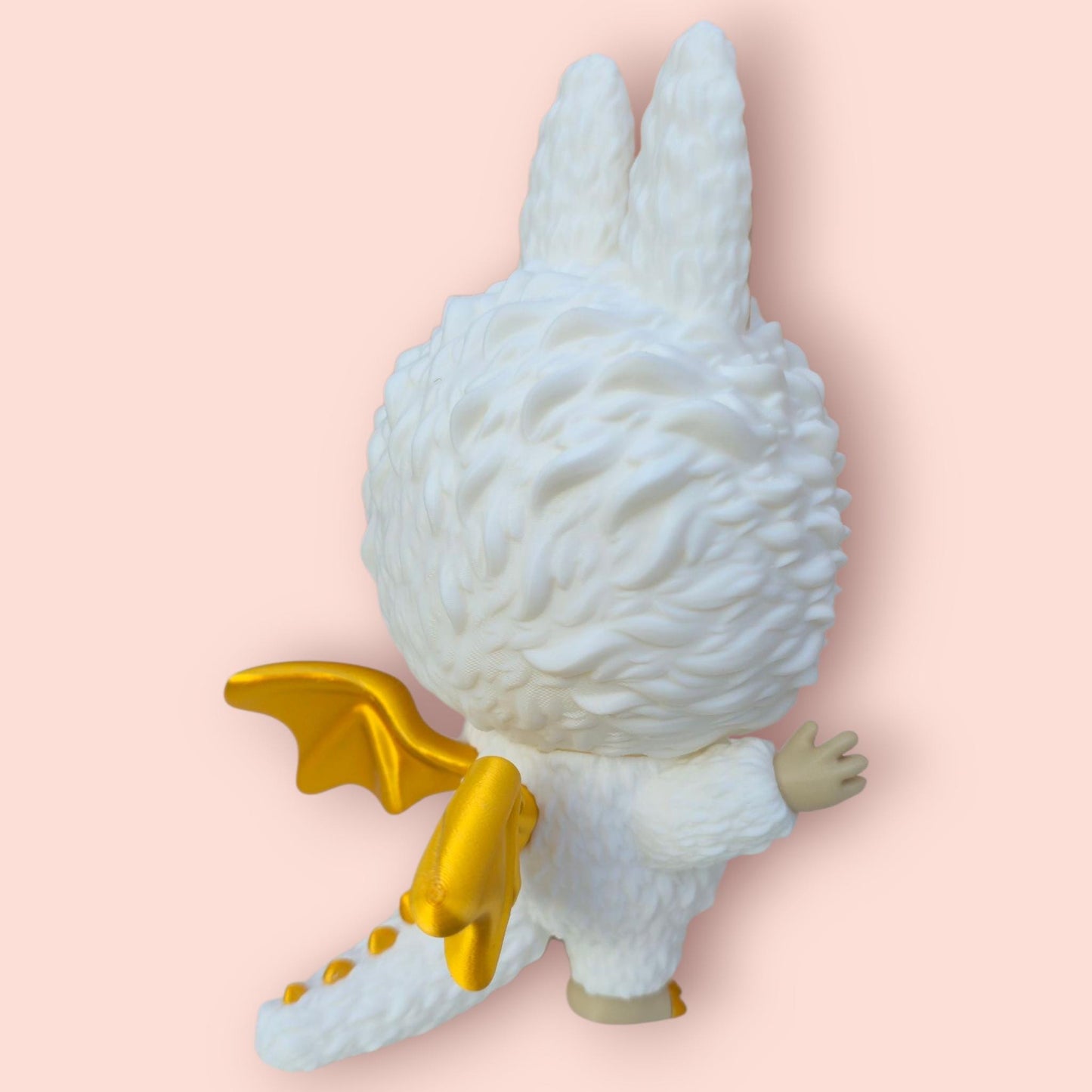 Labubu Angel Figurine with Rotating Eyes - Unique Home Decor"