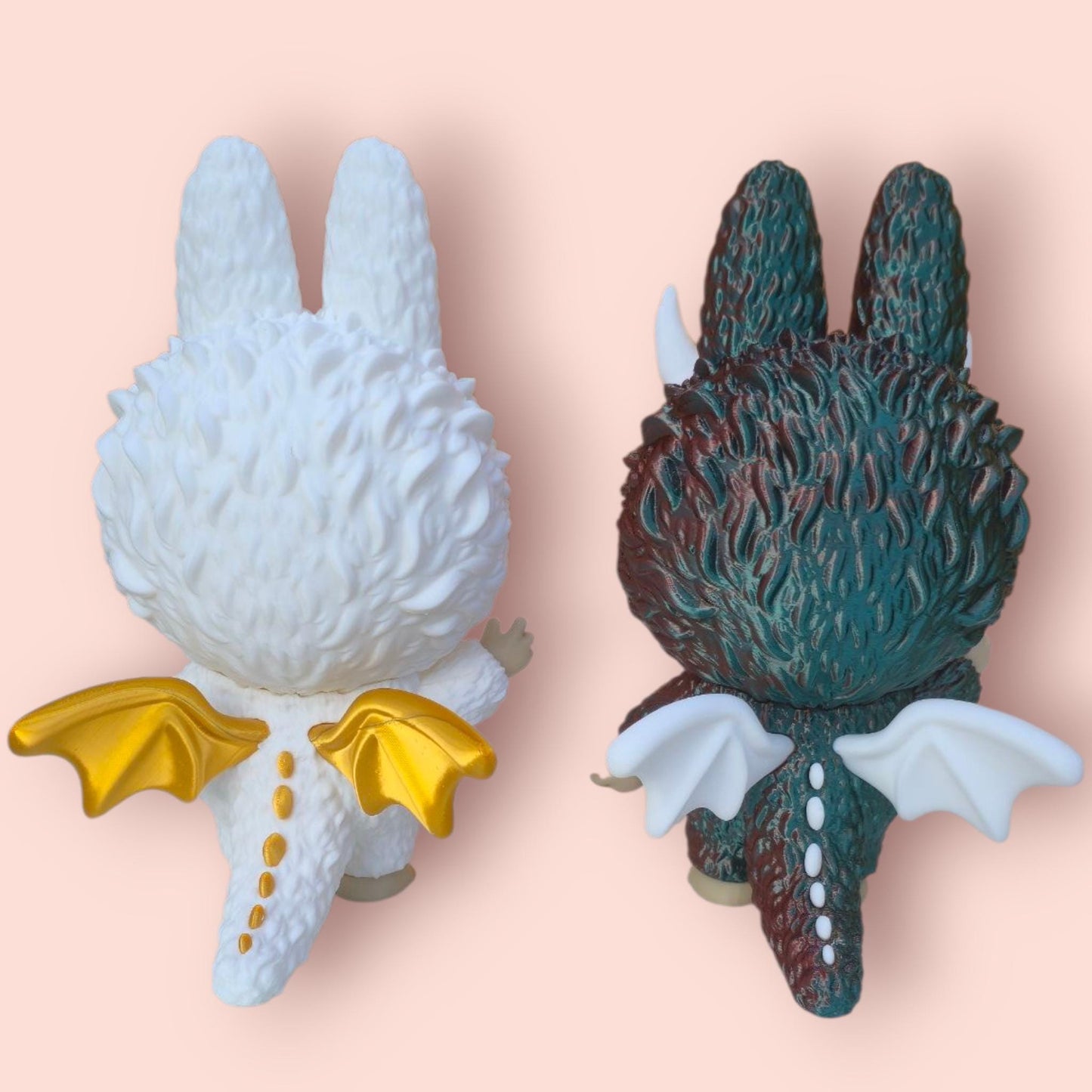 Labubu Angel & Demon pair. Figurine with Rotating Eyes - Unique Home Decor"