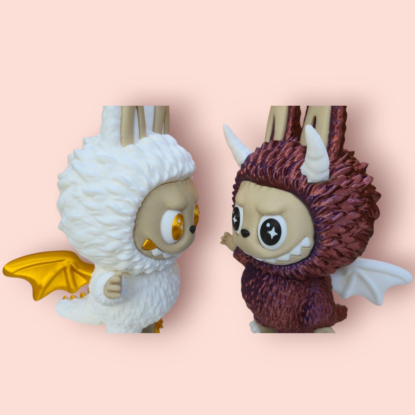 Labubu Angel & Demon pair. Figurine with Rotating Eyes - Unique Home Decor"