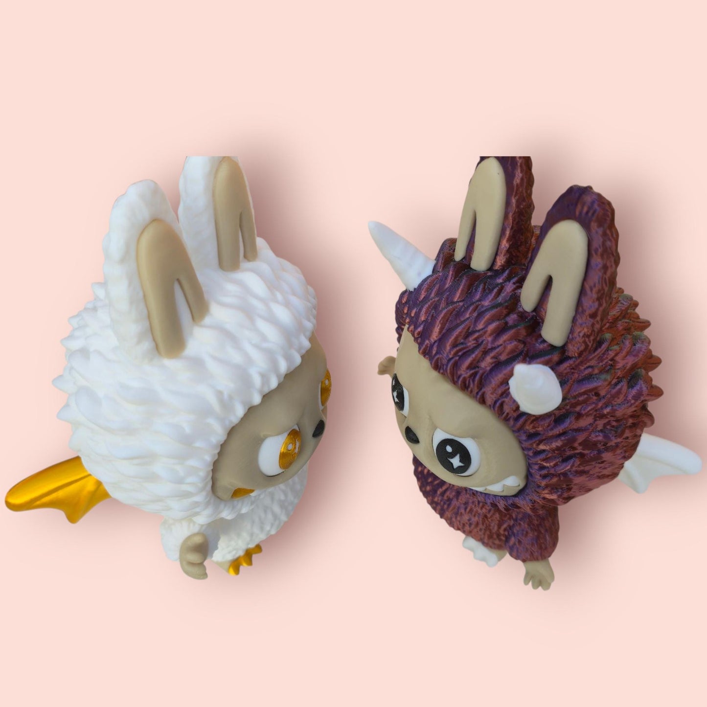 Labubu Angel & Demon pair. Figurine with Rotating Eyes - Unique Home Decor"