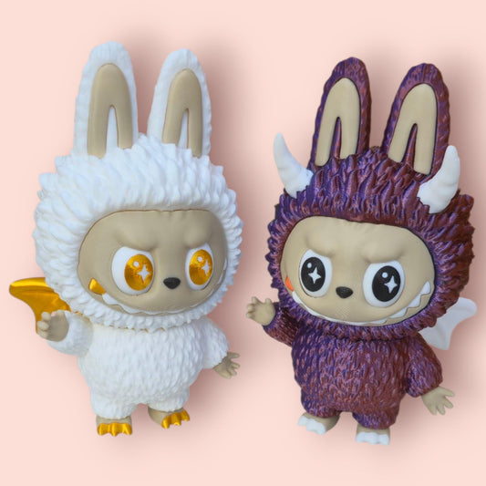 Labubu Angel & Demon pair. Figurine with Rotating Eyes - Unique Home Decor"
