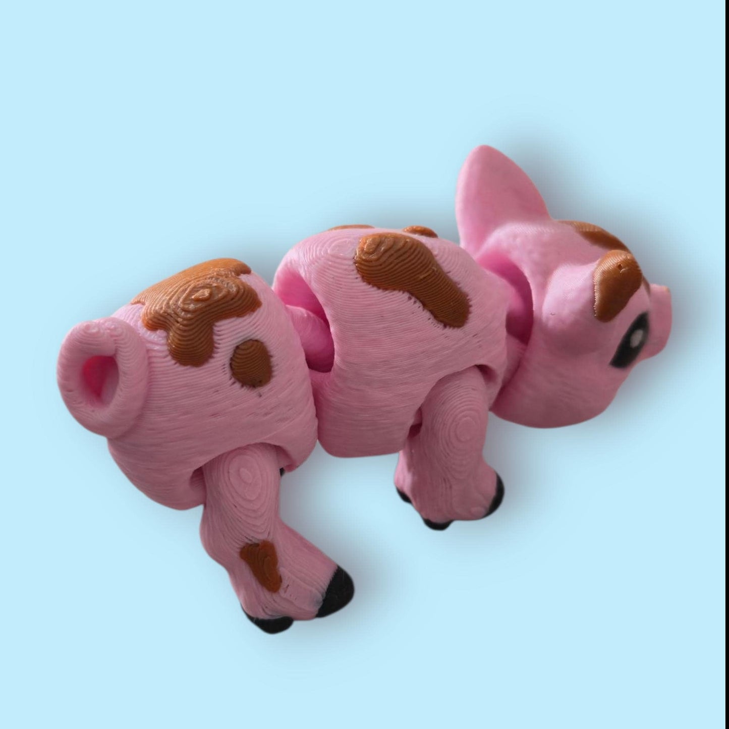 Dirty Pig Articulated Fidget Toy – 3D Sensory Animal – ADHD Stim Toy – Muddy Pig Desk Pet – PLA Stress Relief Toy – Farm Animal Fidget