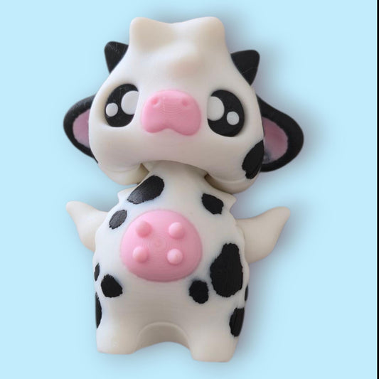Articulated Cow Fidget  – 3D Printed Sensory Aid – ADHD Stress Relief – Cute PLA Desk Pet – Moo-ving Fidget for Tactile Fun