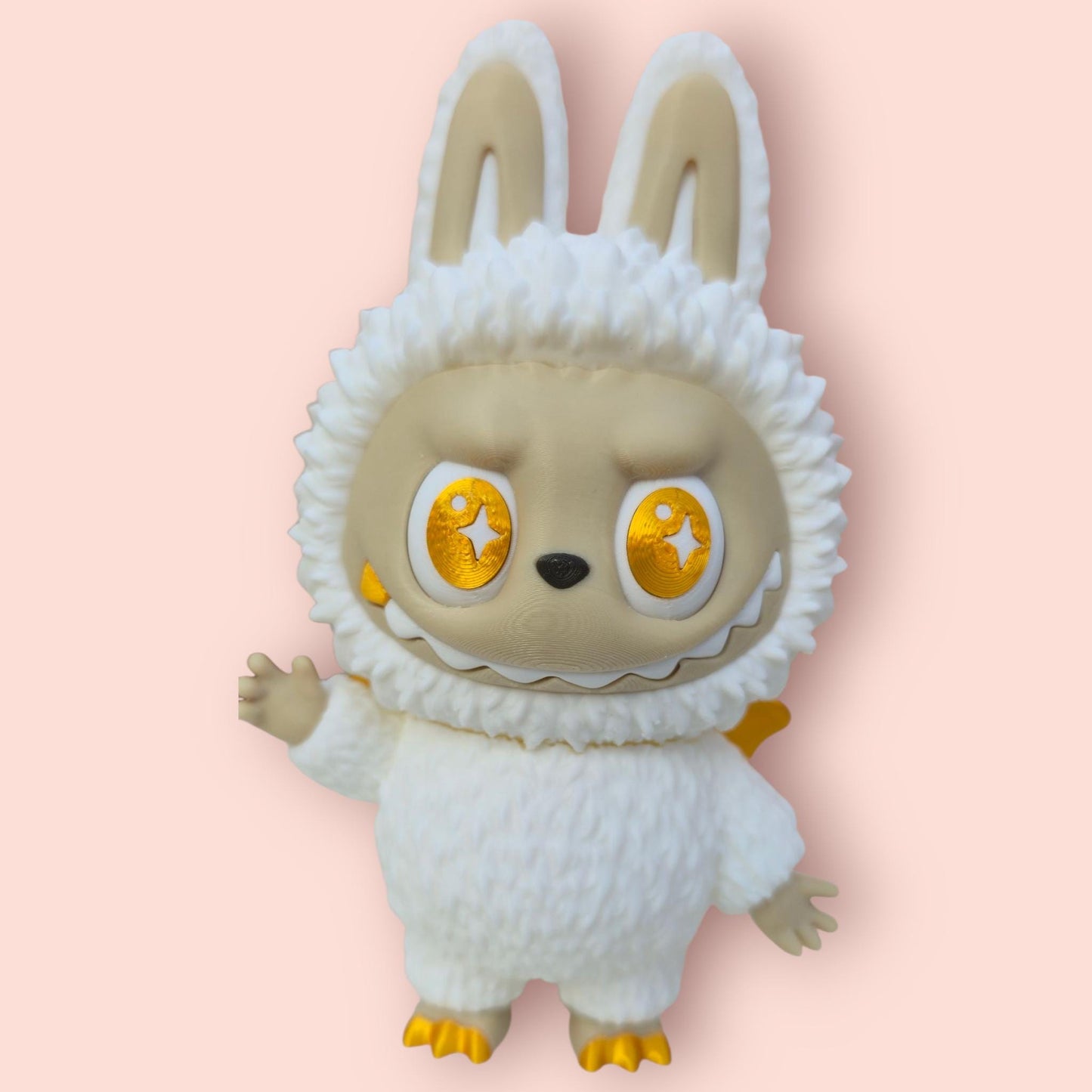Labubu Angel Figurine with Rotating Eyes - Unique Home Decor"