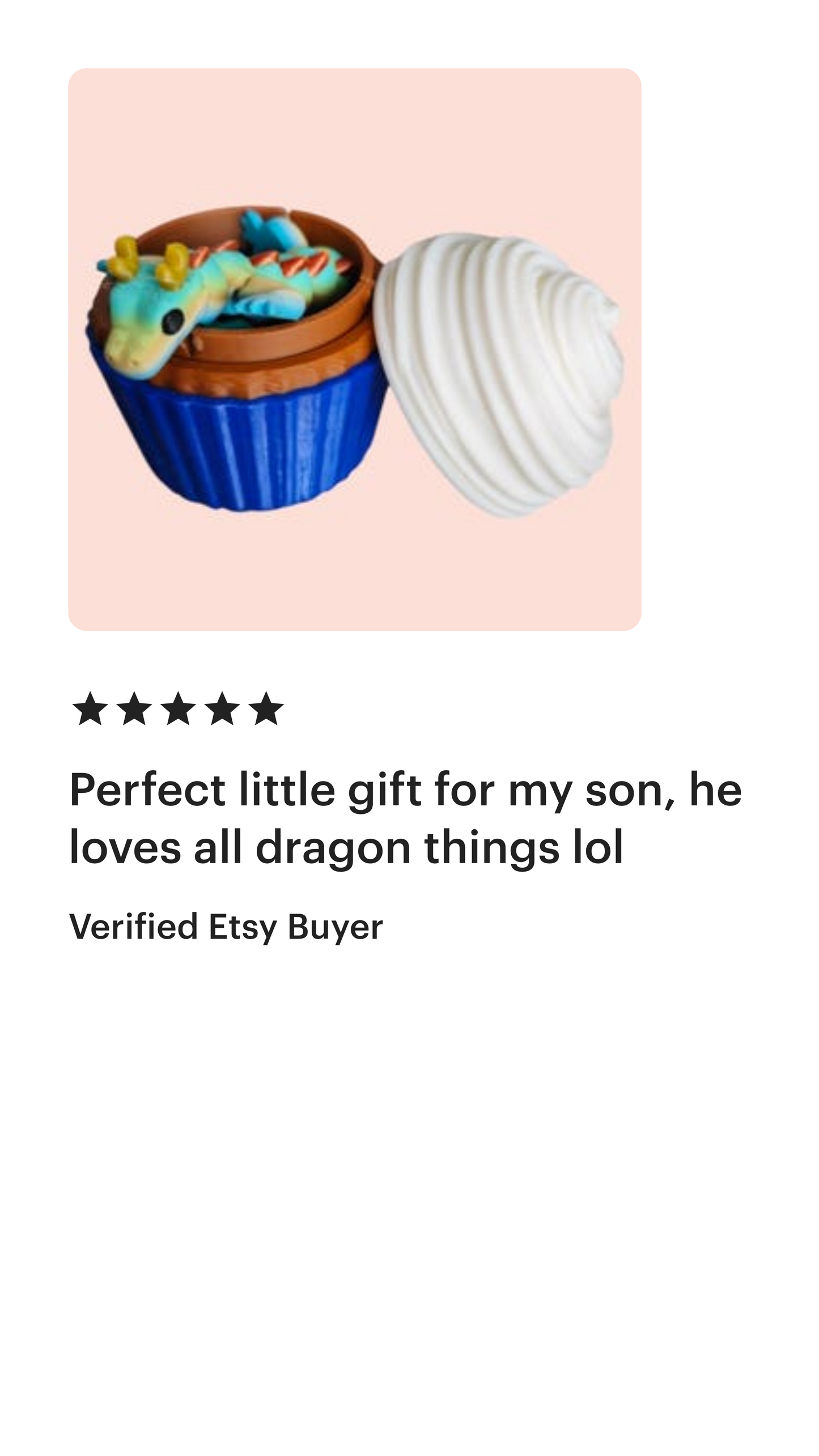 Qinglong Baby Dragon with Cupcake Home – 7" Articulated 3D Printed Dragon Toy & Storage Pod