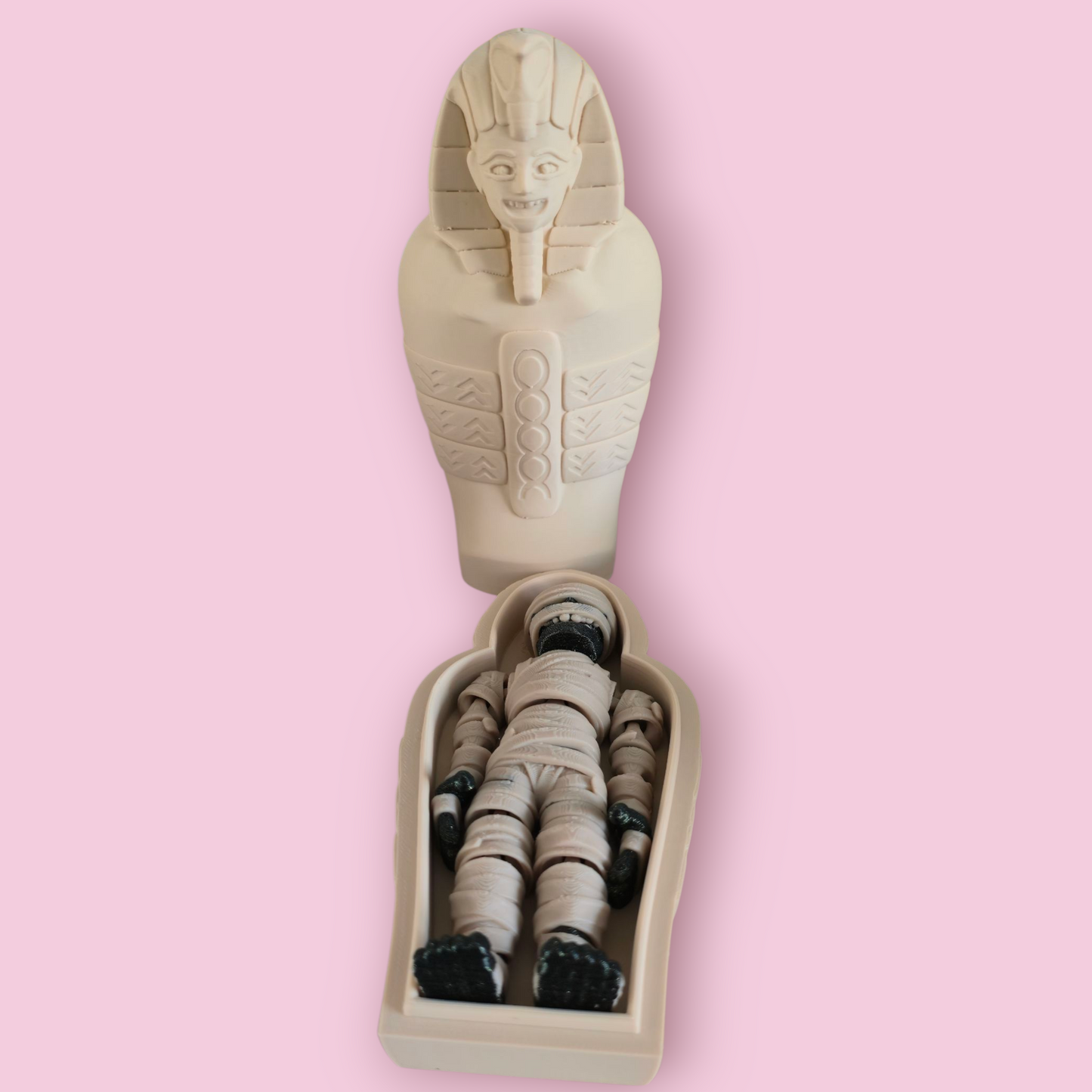 Articulated Mummy Sarcophagus ā 3D Printed Fidget Toy for Halloween, Sensory Play, & Desk Decor ā Anxiety Relief Toy ā Unique Gothic Gift