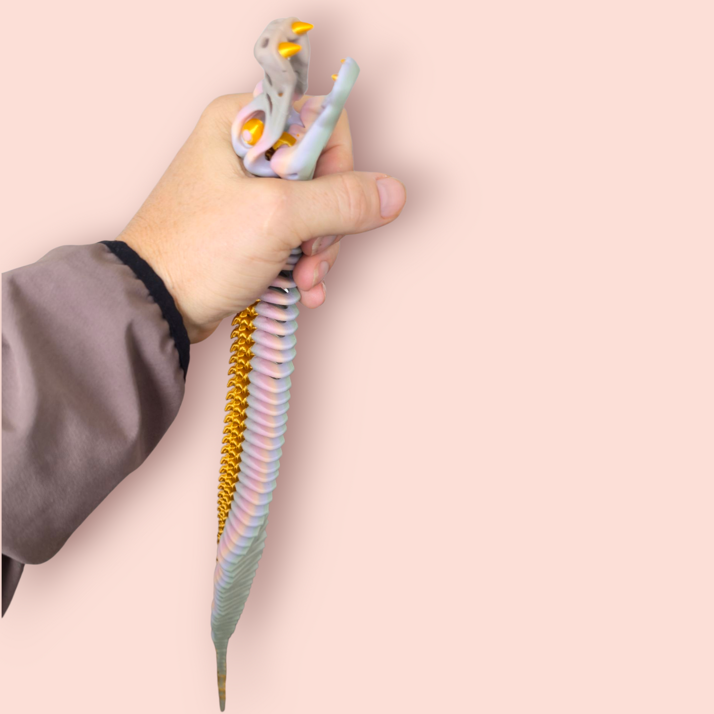 Skeleton Ball Snake – 23" Articulated Sensory Fidget Toy – Stress Relief Gift for Kids & Adults – Long Flexible Desk Toy – ADHD Autism Aid