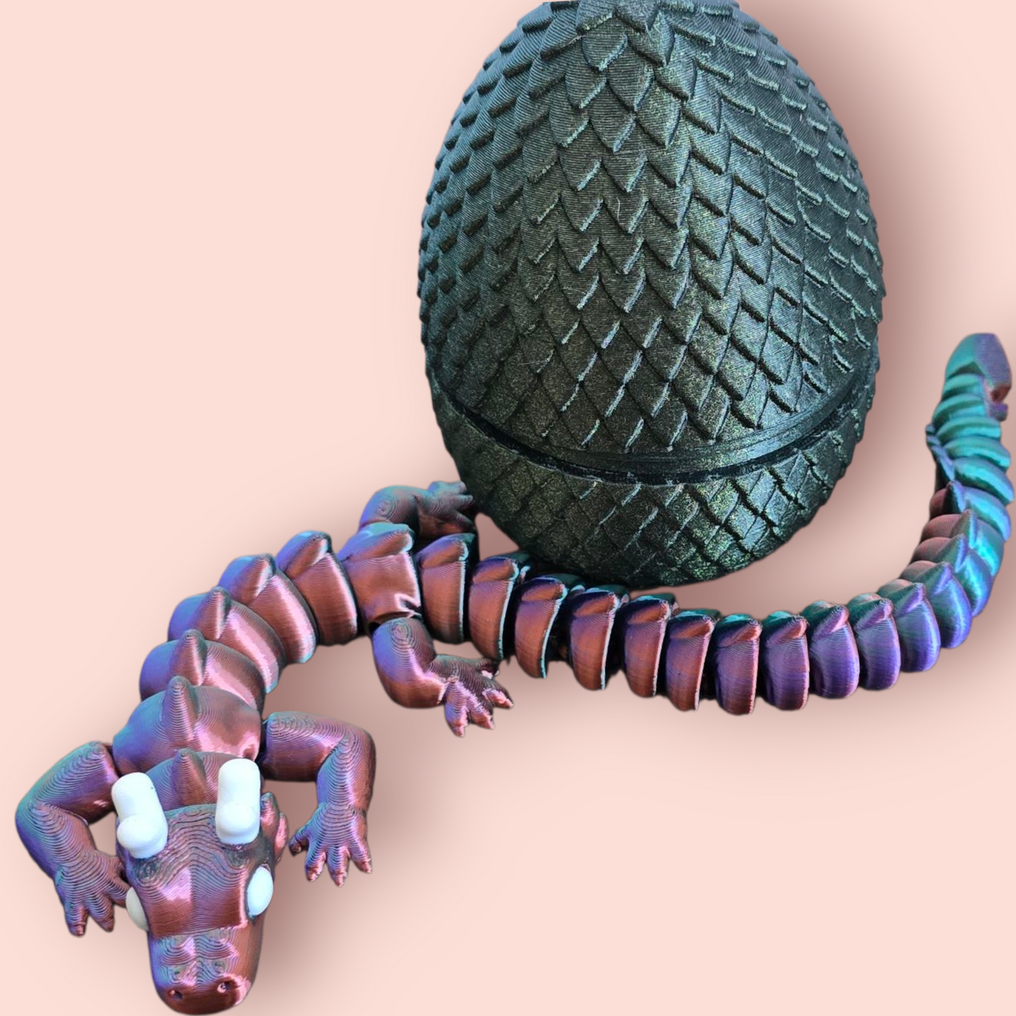 Qinglong XL 13in Baby Dragon & Egg ā Articulated Sensory Toy