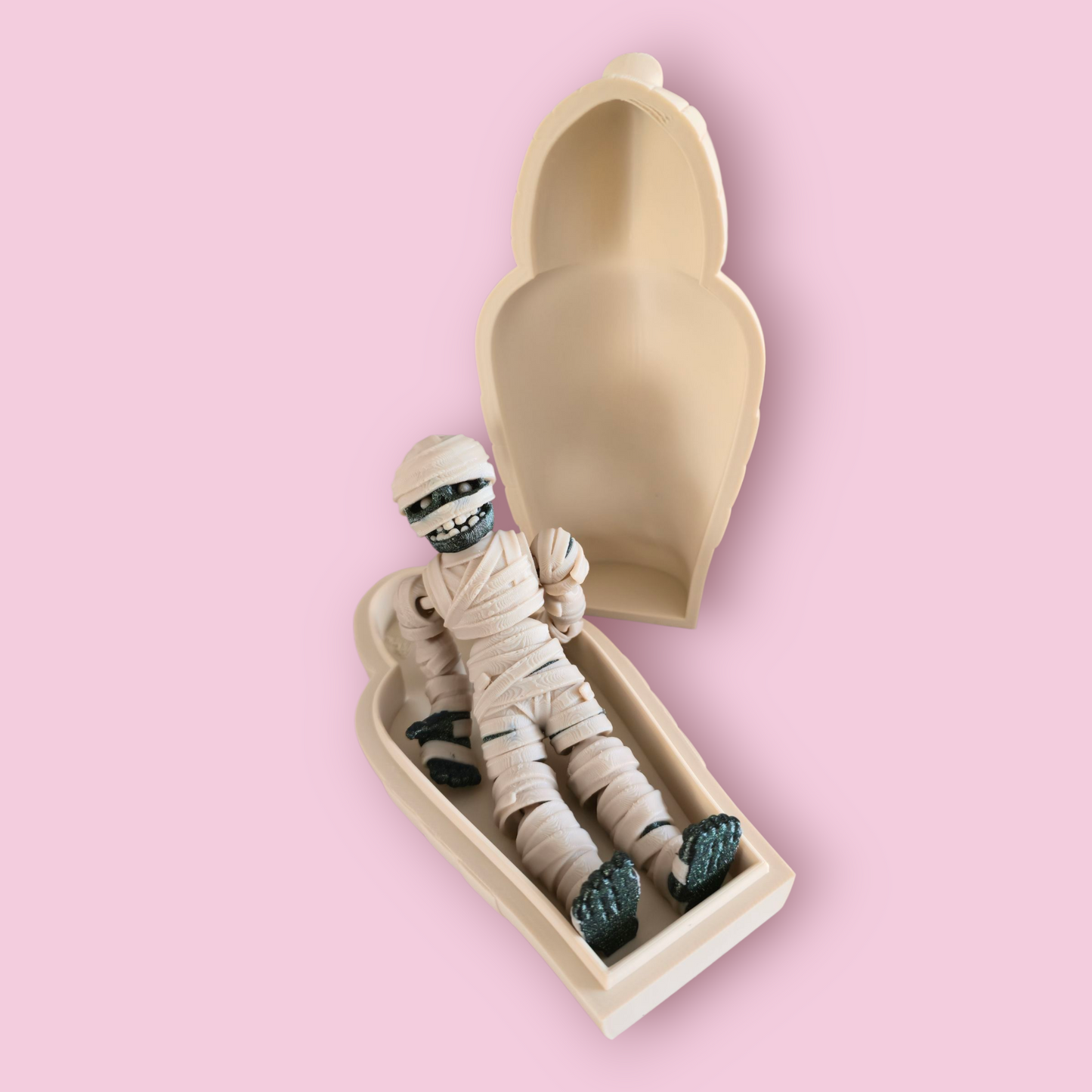 Articulated Mummy Sarcophagus ā 3D Printed Fidget Toy for Halloween, Sensory Play, & Desk Decor ā Anxiety Relief Toy ā Unique Gothic Gift