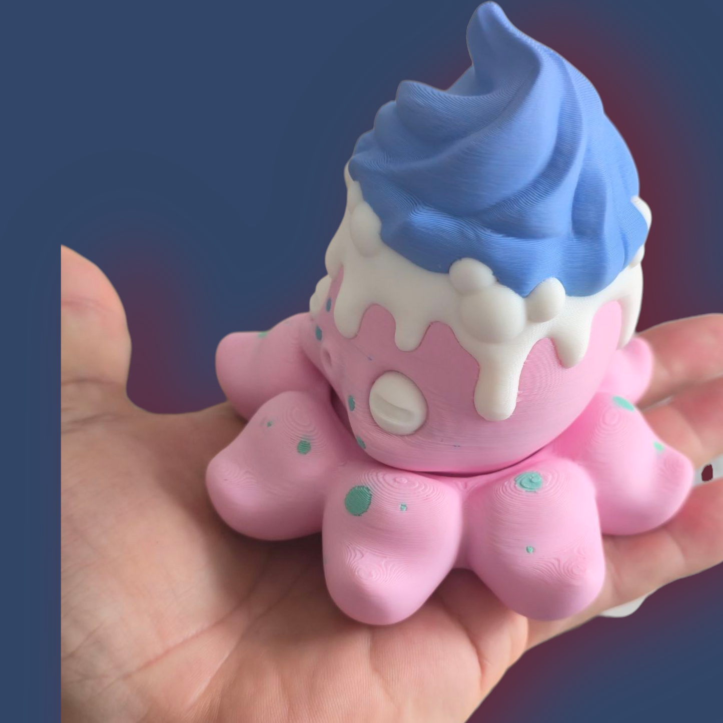 "Large 3D Printed Sensory Octopus Spinner ā Fidget Toy for Anxiety, Autism & ADHD ā Articulated Stress Relief Gift