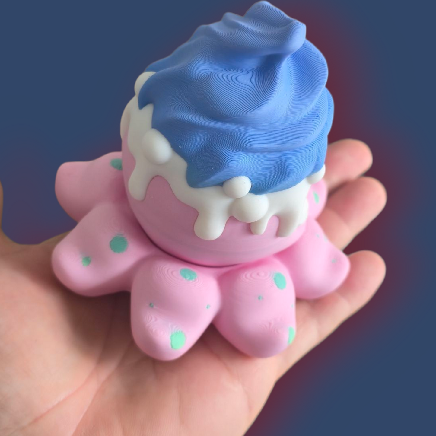 "Large 3D Printed Sensory Octopus Spinner ā Fidget Toy for Anxiety, Autism & ADHD ā Articulated Stress Relief Gift