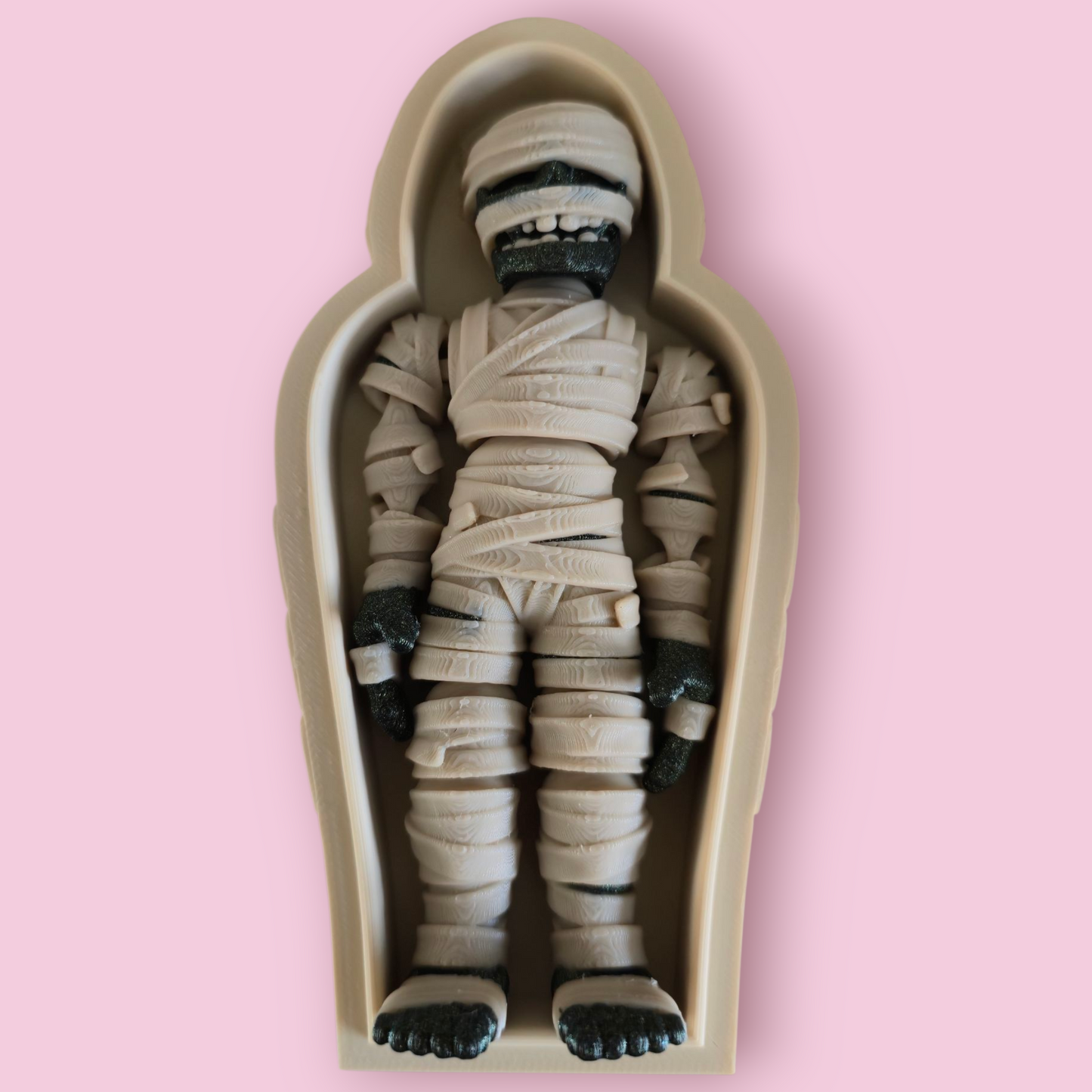 Articulated Mummy Sarcophagus ā 3D Printed Fidget Toy for Halloween, Sensory Play, & Desk Decor ā Anxiety Relief Toy ā Unique Gothic Gift
