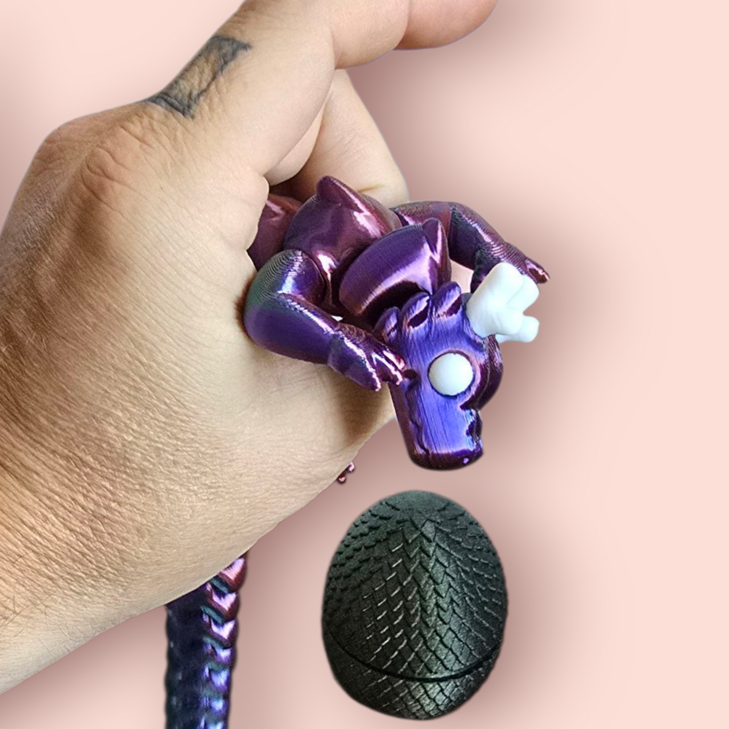 Qinglong XL 13in Baby Dragon & Egg ā Articulated Sensory Toy
