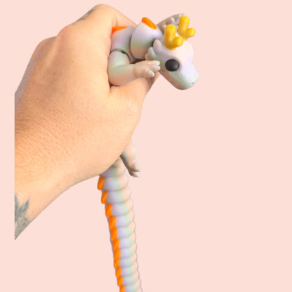 Qinglong Baby Dragon – 13" Poseable 3D Printed Dragon Toy | Articulated Collectible Figurine & Sensory Fidget Gift