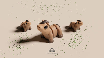 Articulated Micro Animals – Cute Sensory Fidget Friends – 3D Printed Mini Stress Relief Toys