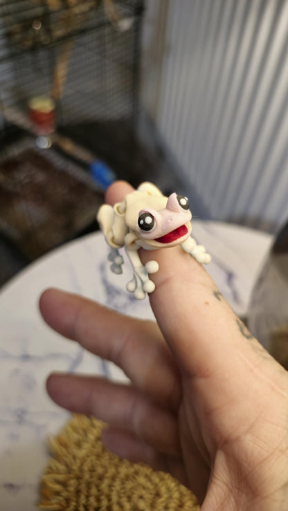 3D Printed Frog – Articulated Fidget Animal Toy – Cute Desk Pet Decor – Poseable Frog Gift