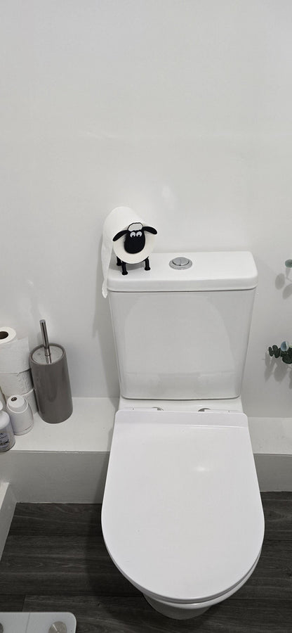 Shaun the Sheep Toilet Roll Holder – 3D Printed Funny Bathroom Decor – Free-Standing PLA Novelty Gift