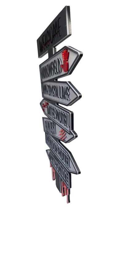 Vintage Horror Direction Sign – Scary Places Wall Art
