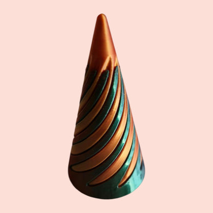 Impossible Pyramid – Sensory Passthrough Sculpture | Spiral Cone Design | Tri-Colour Base + Dual-Colour Core | UK-Made