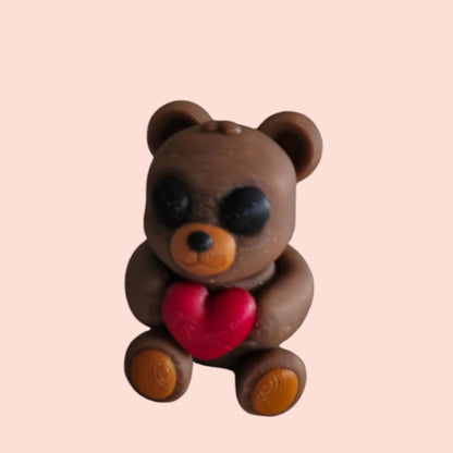 Articulated Love Heart Bear with Cupcake Pod – 3D Printed Sensory Fidget Toy & Gift Case