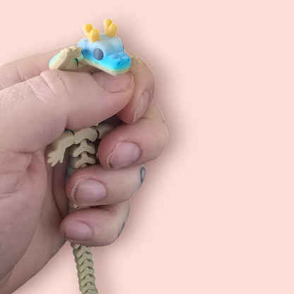 Qinglong Dragon – Matte multi colour 7" Poseable Dragon Toy | Articulated Sensory Fidget Gift