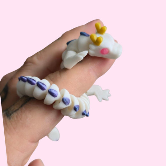 Qinglong Baby Dragon – 7 Inch Articulated 3D Printed Figurine – Poseable Sensory Toy – Mythical Creature Gift – Pocket Dragon Collectible"