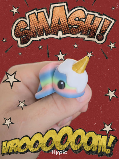 Ice Cream Narwhal – 3D Printed Kawaii Dessert Creature – Cute Ocean Fantasy Desk Toy