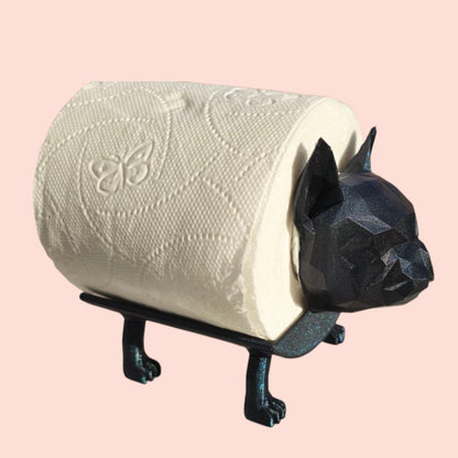 Poly Frenchie Dog Toilet Roll Holder – 3D Printed Animal Style Bathroom Decor – Fun & Functional Home Accessory