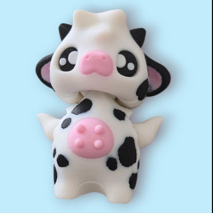 Articulated Cow Fidget  – 3D Printed Sensory Aid – ADHD Stress Relief – Cute PLA Desk Pet – Moo-ving Fidget for Tactile Fun