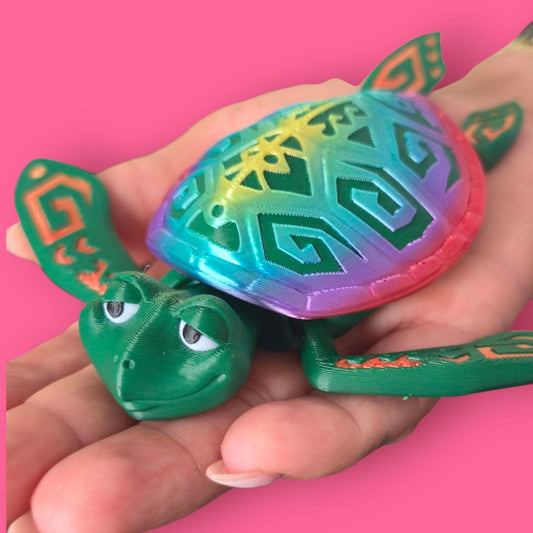 Articulated Sea Turtle Fidget – 3D Printed Sensory Ocean Animal for Stress Relief & Focus