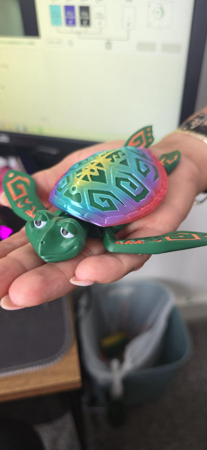 Articulated Sea Turtle Fidget – 3D Printed Sensory Ocean Animal for Stress Relief & Focus