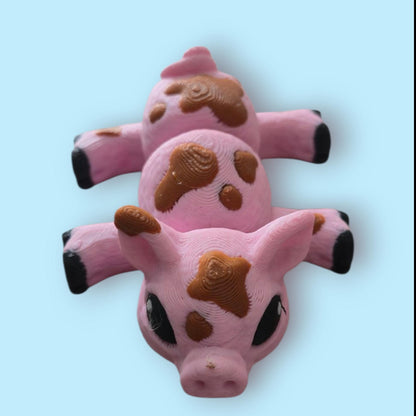 Dirty Pig Articulated Fidget Toy – 3D Sensory Animal – ADHD Stim Toy – Muddy Pig Desk Pet – PLA Stress Relief Toy – Farm Animal Fidget