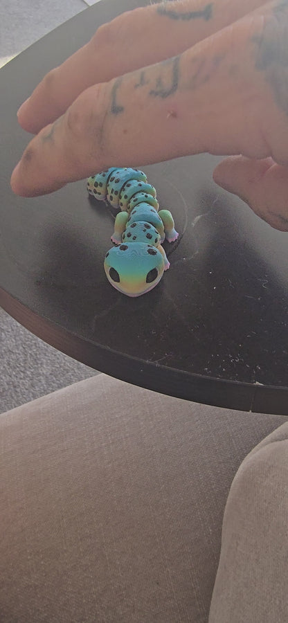 Lepord Geko – Articulated Fidget Animal Toy – Cute Desk Pet Decor – Poseable Geko Gift