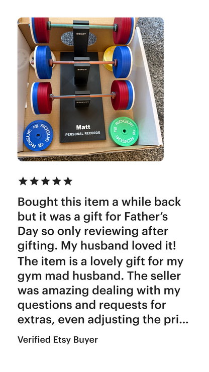 customizable 3D Printed PR Tracker for CrossFit & Powerlifting – Track Personal Records up to 470kg