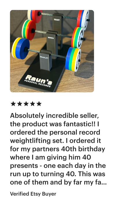 customizable 3D Printed PR Tracker for CrossFit & Powerlifting – Track Personal Records up to 470kg