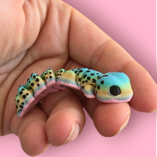 Lepord Geko – Articulated Fidget Animal Toy – Cute Desk Pet Decor – Poseable Geko Gift