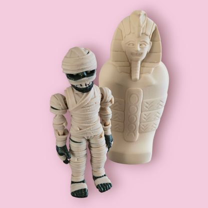Articulated Mummy  Sarcophagus – 3D Printed Fidget Toy for Halloween, Sensory Play, & Desk Decor – Anxiety Relief Toy – Unique Gothic Gift