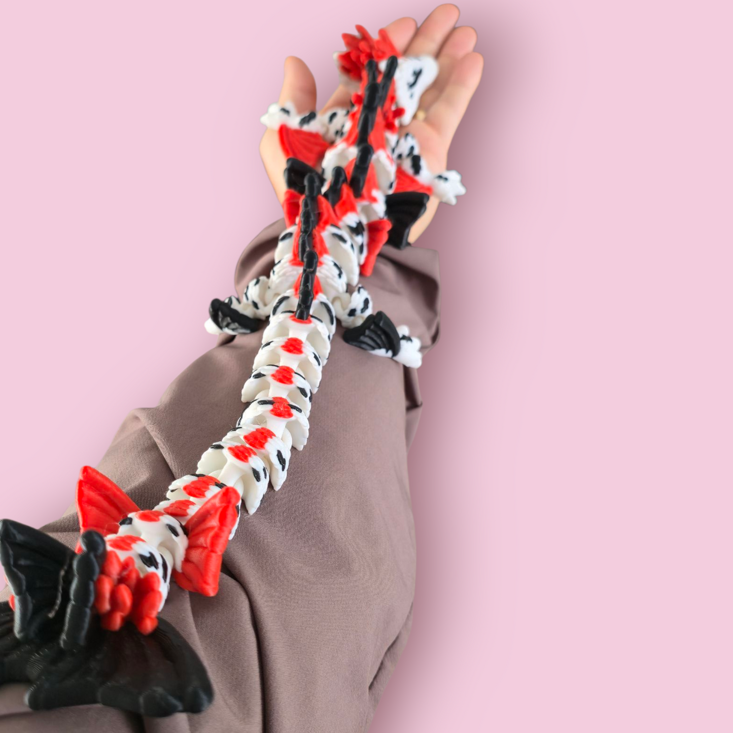 Koi Fish Dragon – 19" Articulated Sensory Fidget Toy – Stress Relief Gift for Kids & Adults – Long Flexible Desk Toy – ADHD  Autism Aid