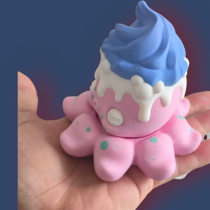 "Large 3D Printed Sensory Octopus Spinner – Fidget Toy for Anxiety, Autism & ADHD – Articulated Stress Relief Gift